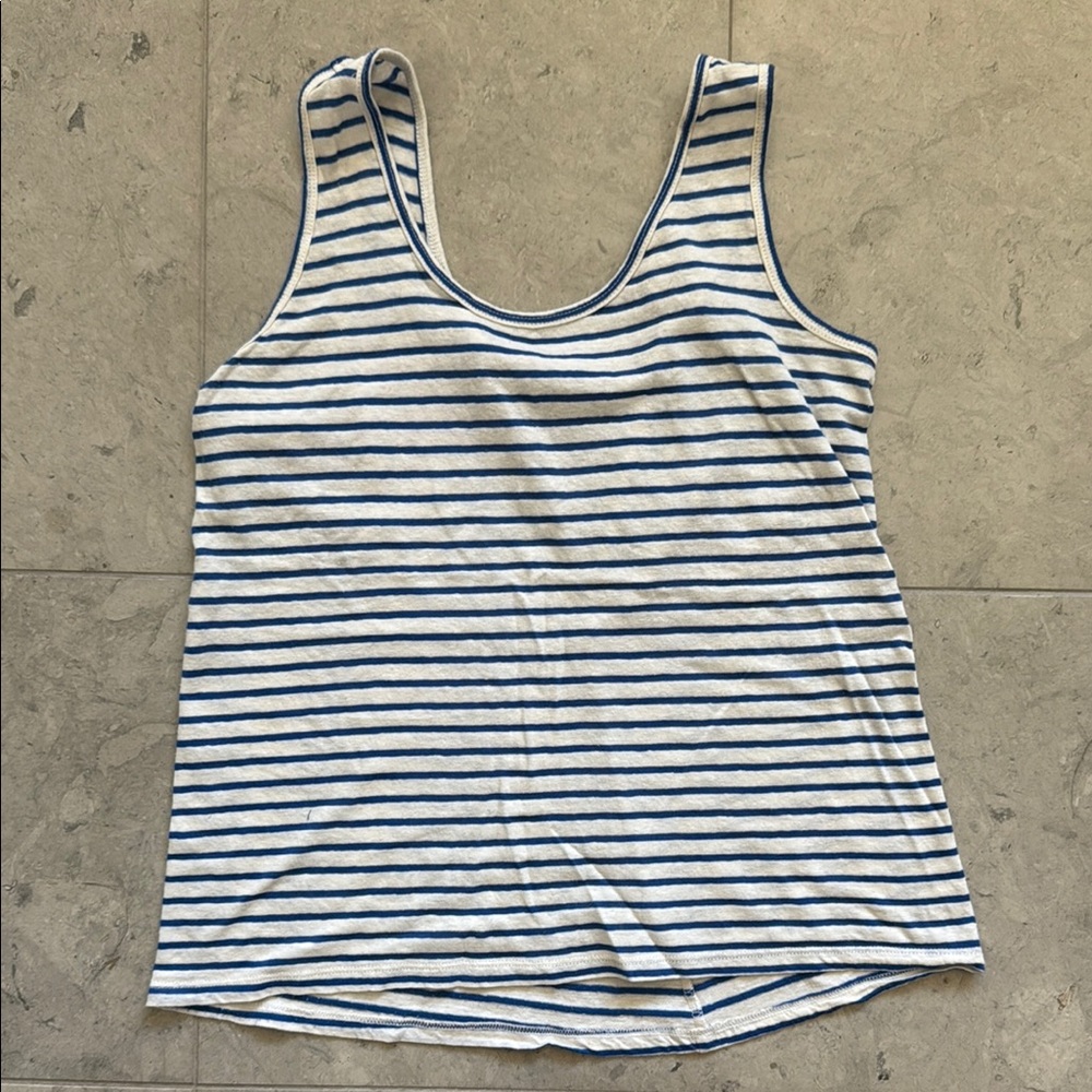 Whetherly Linen Striped Knit Tank Top - O/S